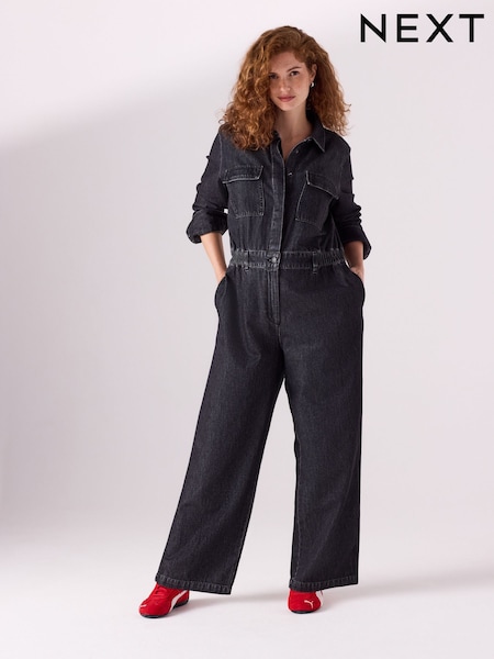 Black Maternity Denim Boilersuit (F85858) | £84