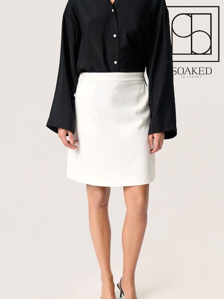 Soaked in Luxury SLCorinne A-line Silhouette Mini White Skirt (F85890) | £60