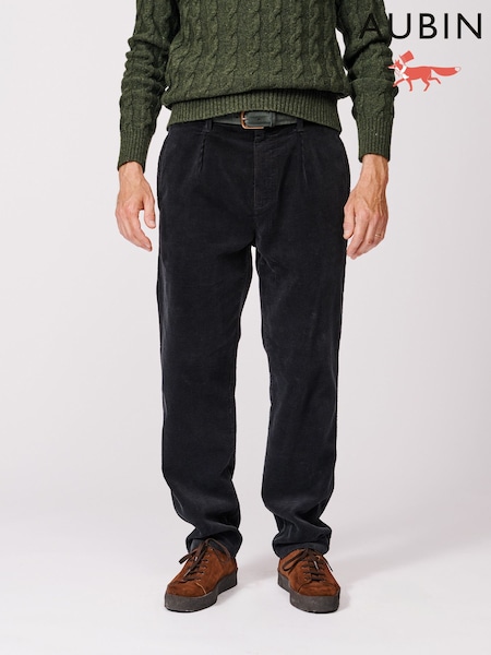 Aubin Barrowby Cord Black 100% Cotton Trousers (F85944) | £109