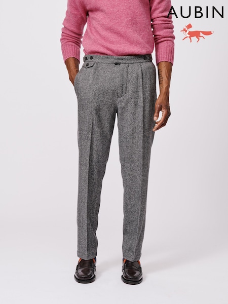 Aubin Grey Mareham Wool Suit Trousers (F85963) | £149