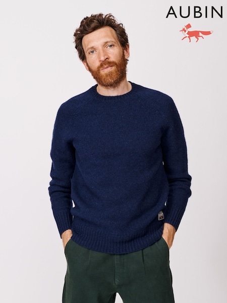 Aubin Blue Prestwick Shetland Crew Jumper (F85980) | £89