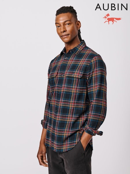 Aubin Crowle 100% Cotton Black Shirt (F86001) | £89