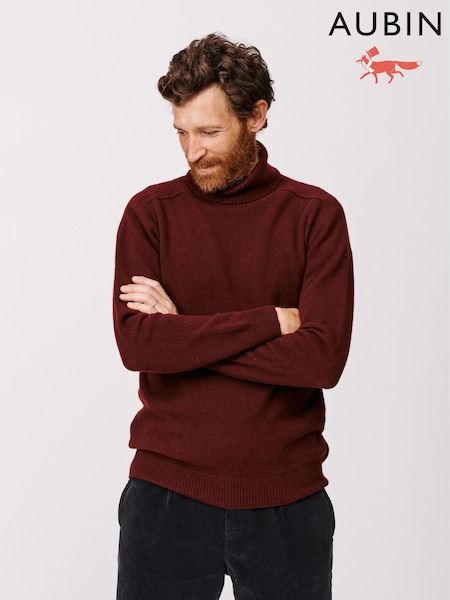 Aubin Orange Taylor Cashmere Touch Roll Neck Jumper (F86042) | £189