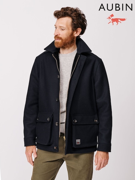 Aubin Larch Wool Car Black Coat (F86083) | £349
