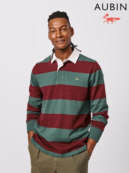 Aubin Green Irnham 100% Cotton Rugby Shirt (F86089) | £89
