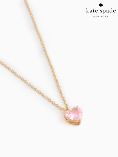 kate spade new york Gold Tone October Pink Pendant Necklace (F86115) | £65