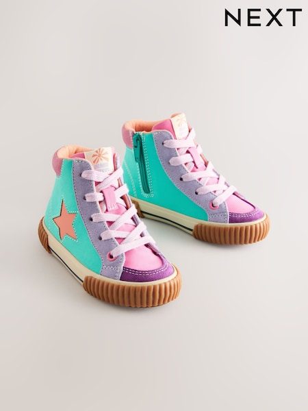 Multi Bright Star High Top Trainers (F86207) | £24 - £26