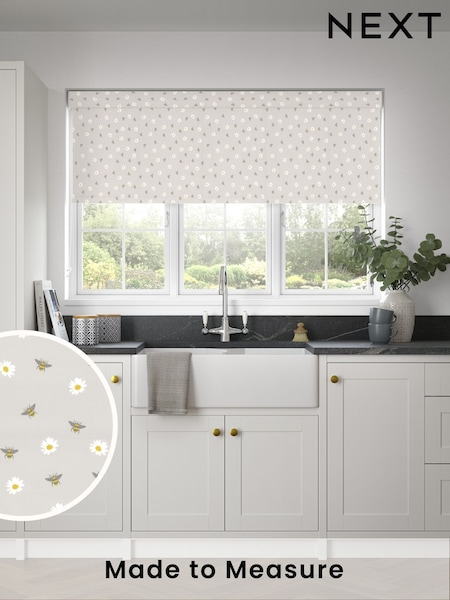 Grey Bee Print Made to Measure Roller Blind (F86283) | £57