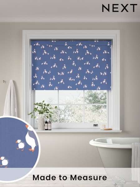 Blue Puffin Print Made to Measure Roller Blind (F86285) | £57