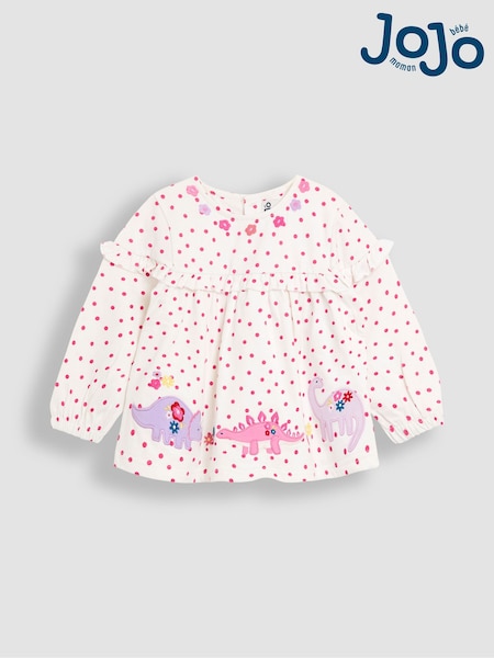 JoJo Maman Bébé Cream Appliqué Tunic Top (F86342) | £18 - £21