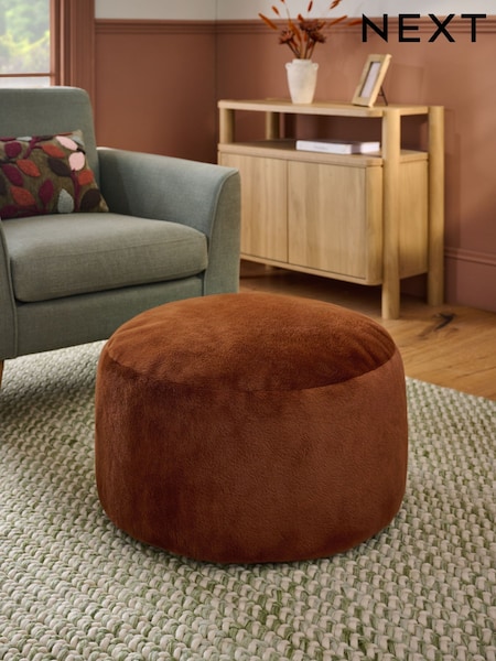 Orange Faux Drum Footstool (F86447) | £80