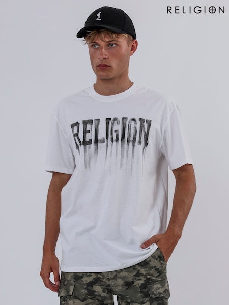 Religion White Bleeding 100% Cotton T-Shirt (F86532) | £35