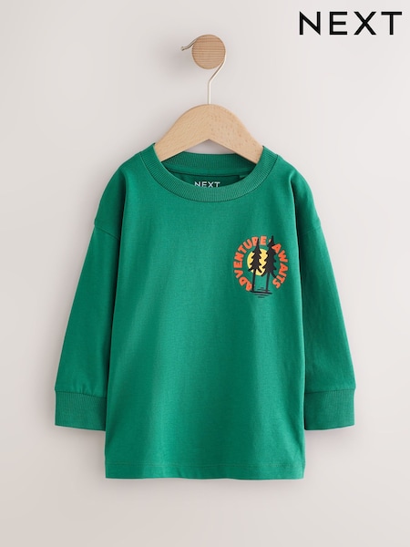 Green Scene Long Sleeve Back Print T-Shirt (3mths-7yrs) (F86552) | £6.50 - £8.50