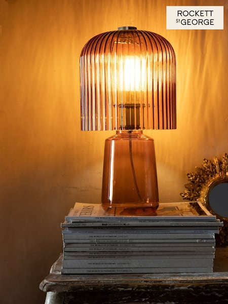 Rockett St George Amber Seventies Champagne Glass Table Light (F86596) | £95