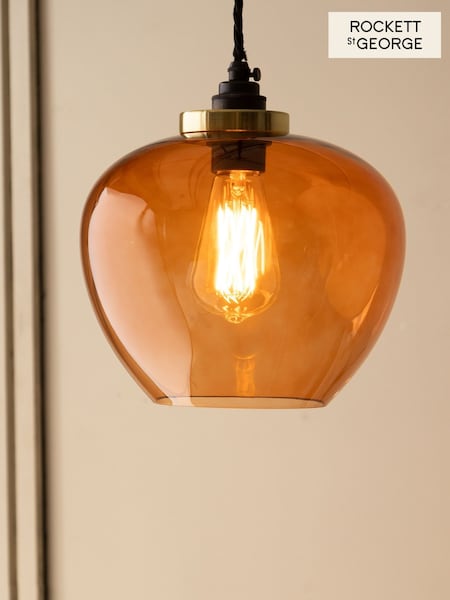 Rockett St George Amber Easyfit Glass Ceiling Light (F86599) | £65