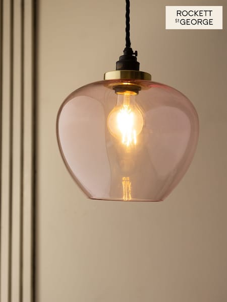 Rockett St George Pink Easyfit Glass Ceiling Light (F86609) | £65