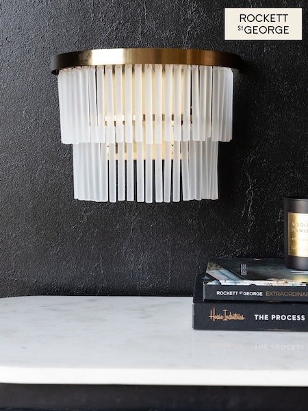 Rockett St George Clear Frosted Glass Layered Wall Light (F86612) | £85