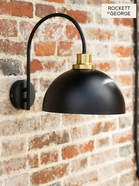 Rockett St George Black Statement Dome Outdoor Wall Light (F86613) | £110