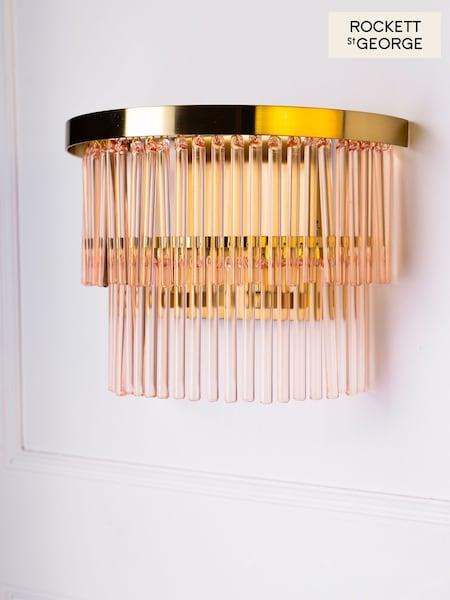 Rockett St George Pink Frosted Glass Layered Wall Light (F86615) | £85