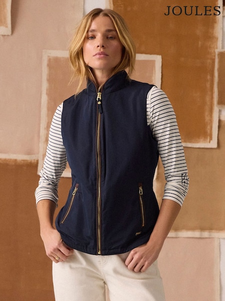 Joules Farnham Navy Lightweight Fleece Lined Gilet (F86651) | £0