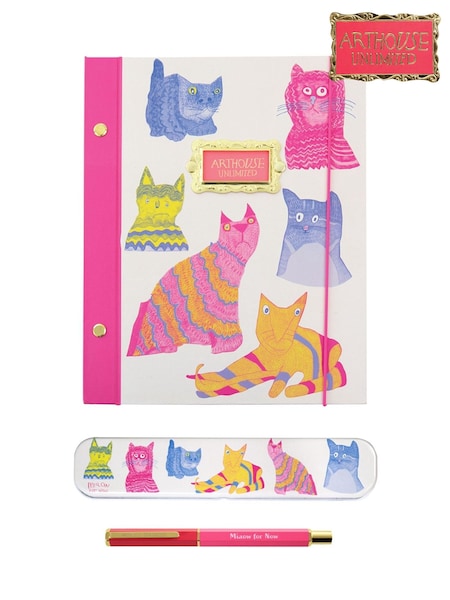 Arthouse Multi Miaow For Now Hardback B5 Notebook and Pen in Tin (F86703) | £27