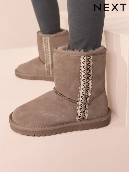 Mink Brown Water Repellent Suede Pull On Boots (F86714) | £28 - £35