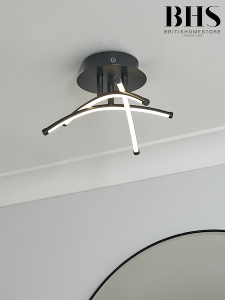 BHS Black Mandra Cross-Over LED IP44 Ceiling Light (F86746) | £65