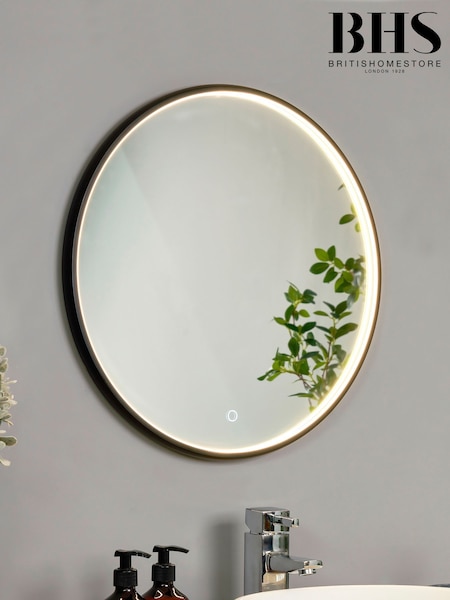 BHS Black Roc 19w LED Framed Touch Demist IP44 Mirror (F86753) | £120