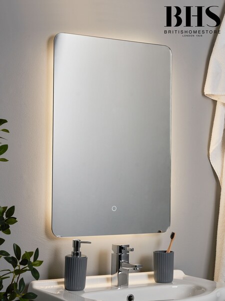 BHS White Mar 25w LED Touch Demist IP44 Mirror (F86766) | £140