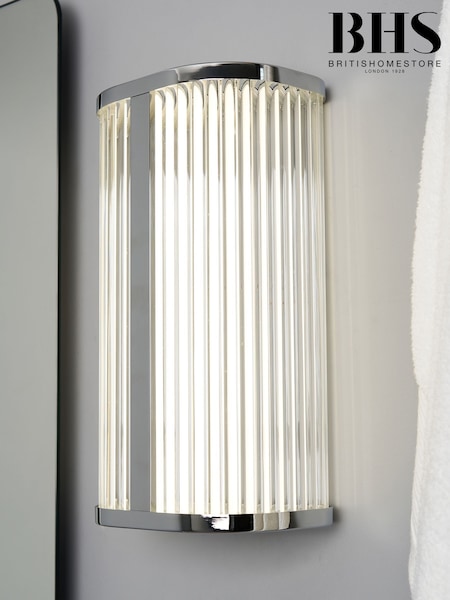 BHS Chrome Nayru 8w LED Wall Light CCT IP44 (F86768) | £110