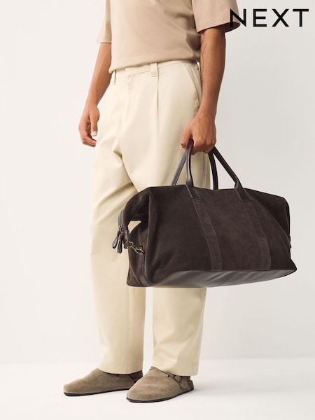Chocolate Brown Suede Holdall (F86800) | £130