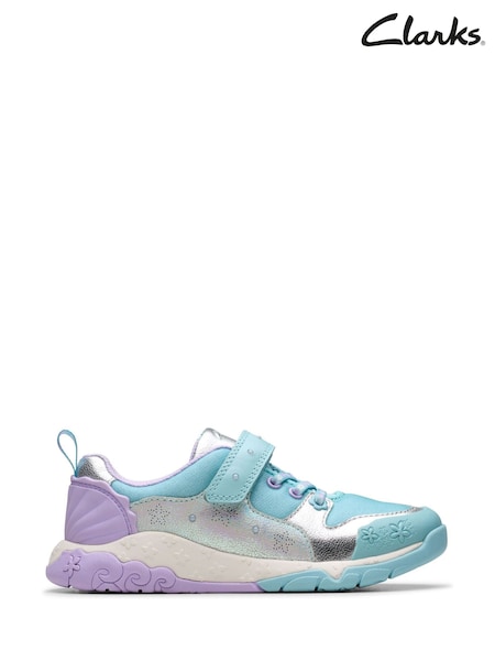 Clarks Blue Standard Fit (F) Tidal Shell Kid Shoes (F86869) | £46 - £50