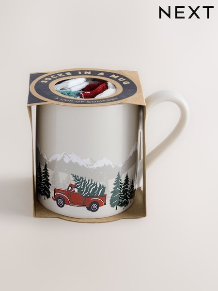 Festive Truck Christmas Mug And Socks Gift Set (F86915) | £12
