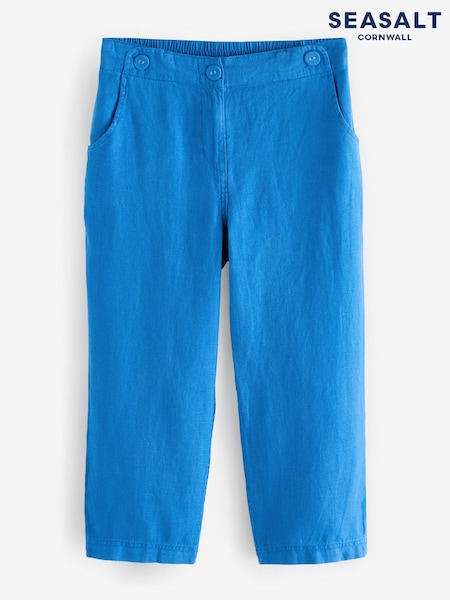 Seasalt Cornwall Blue Brawn Point Crops Trousers (F86997) | £63