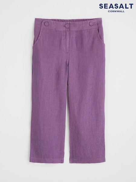 Seasalt Cornwall Purple Brawn Point Crops Trousers (F87053) | £63