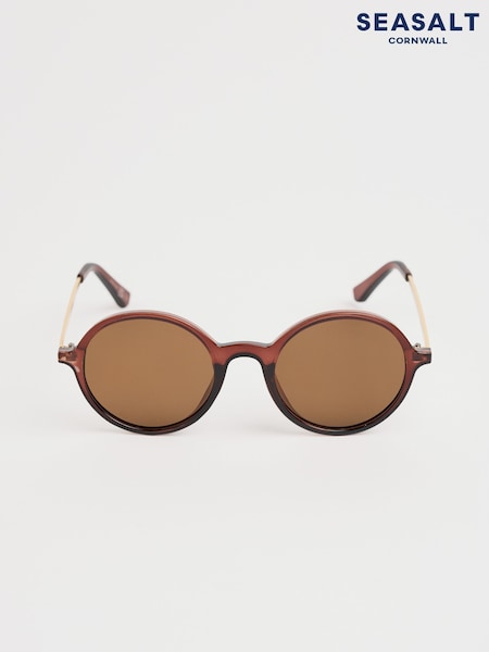 Seasalt Cornwall Brown Cascade Round Sunglasses (F87065) | £36