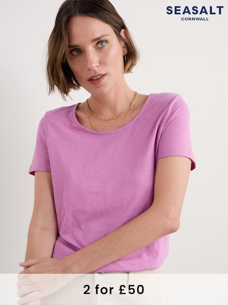 Seasalt Cornwall Purple Camerance T-Shirt (F87086) | £26