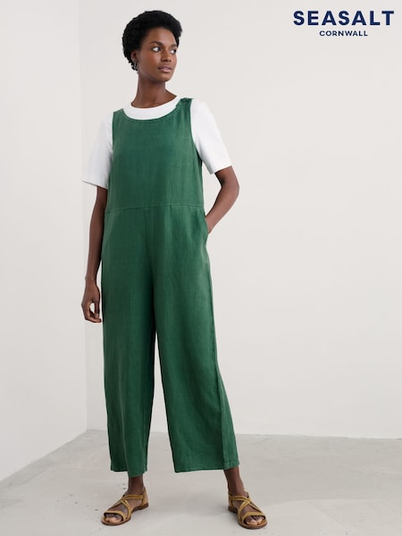 Seasalt Cornwall Green Salt Air Wide Leg Jumpsuit (F87119) | £90