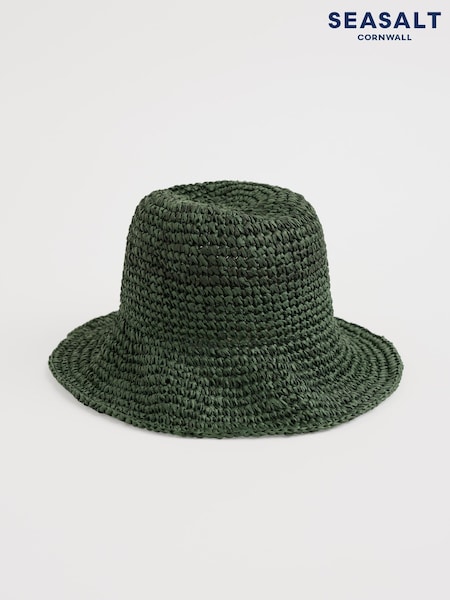 Seasalt Cornwall Green 100% Cotton Castle Point Hat (F87129) | £30