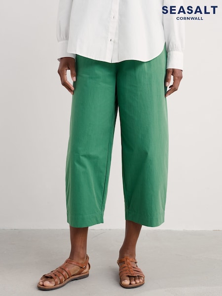 Seasalt Cornwall Green Sequence 100% Cotton Trousers (F87132) | £63