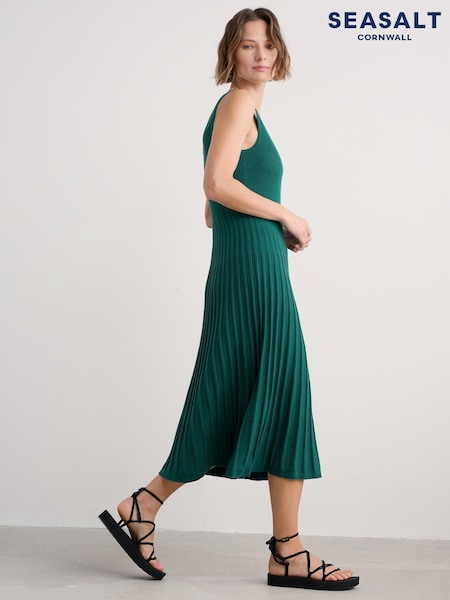 Seasalt Cornwall Green Sunlight Knitted Summer Dress (F87181) | £80