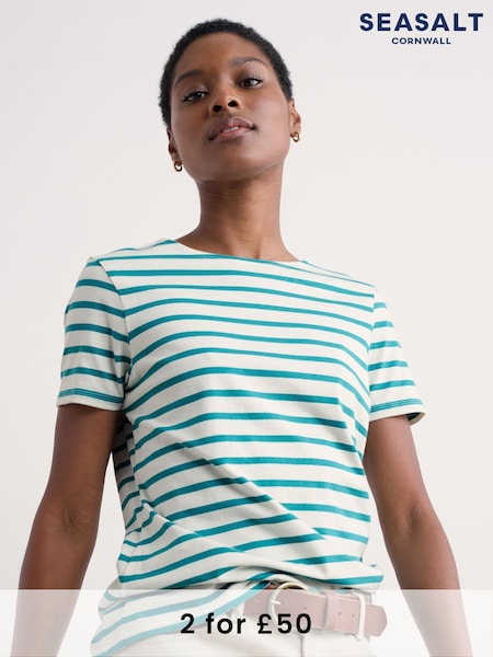 Seasalt Cornwall Blue 100% Cotton Sailor T-Shirt (F87248) | £28