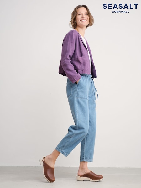Seasalt Cornwall Purple Petite Country Lane Linen Jacket (F87274) | £80