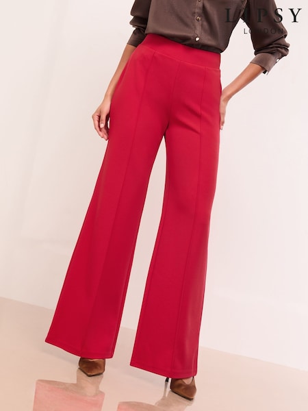 Lipsy Red High Waist Wide Leg Trousers (F87294) | £32