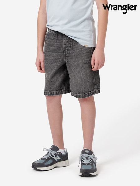 Wrangler Black Boys Longline Frontier 100% Cotton Shorts (F87296) | £28 - £34