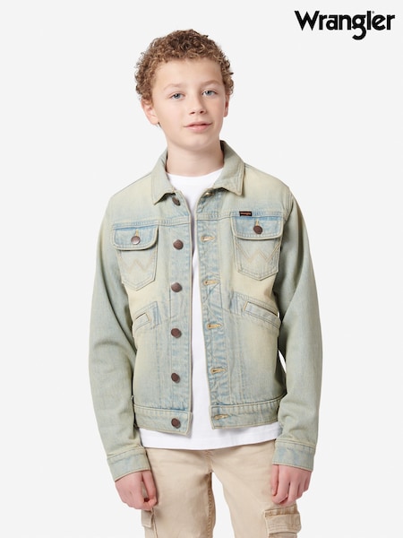 Wrangler Blue Boys Icons Denim Jacket (F87306) | £65 - £78