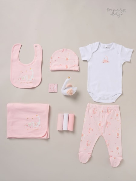 Rock-A-Bye Baby Boutique Pink Baby 100% Cotton Gift Set 10 Piece (F87309) | £36