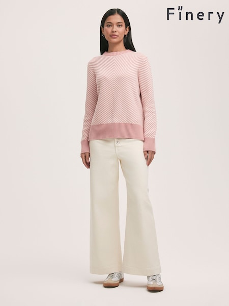 Finery Pink Stella Cotton Rich Stripped Jumper (F87439) | £49