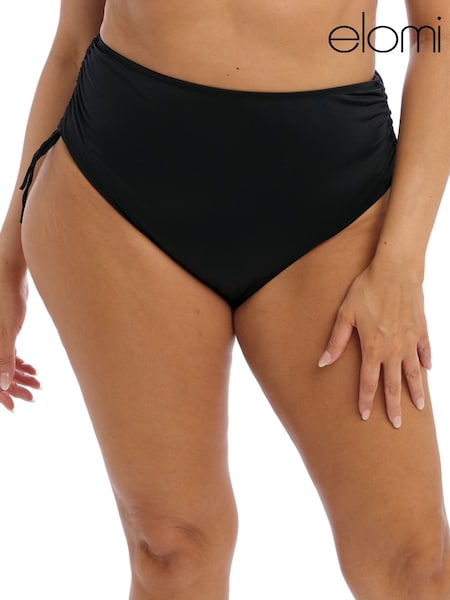 Elomi Plain Sailing Adjustable Black Bikini Briefs (F87649) | £26