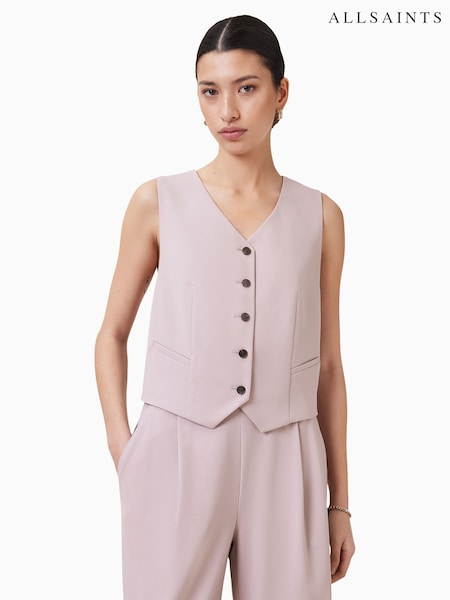 AllSaints Pink Aleida Tri Waistcoat (F87650) | £99